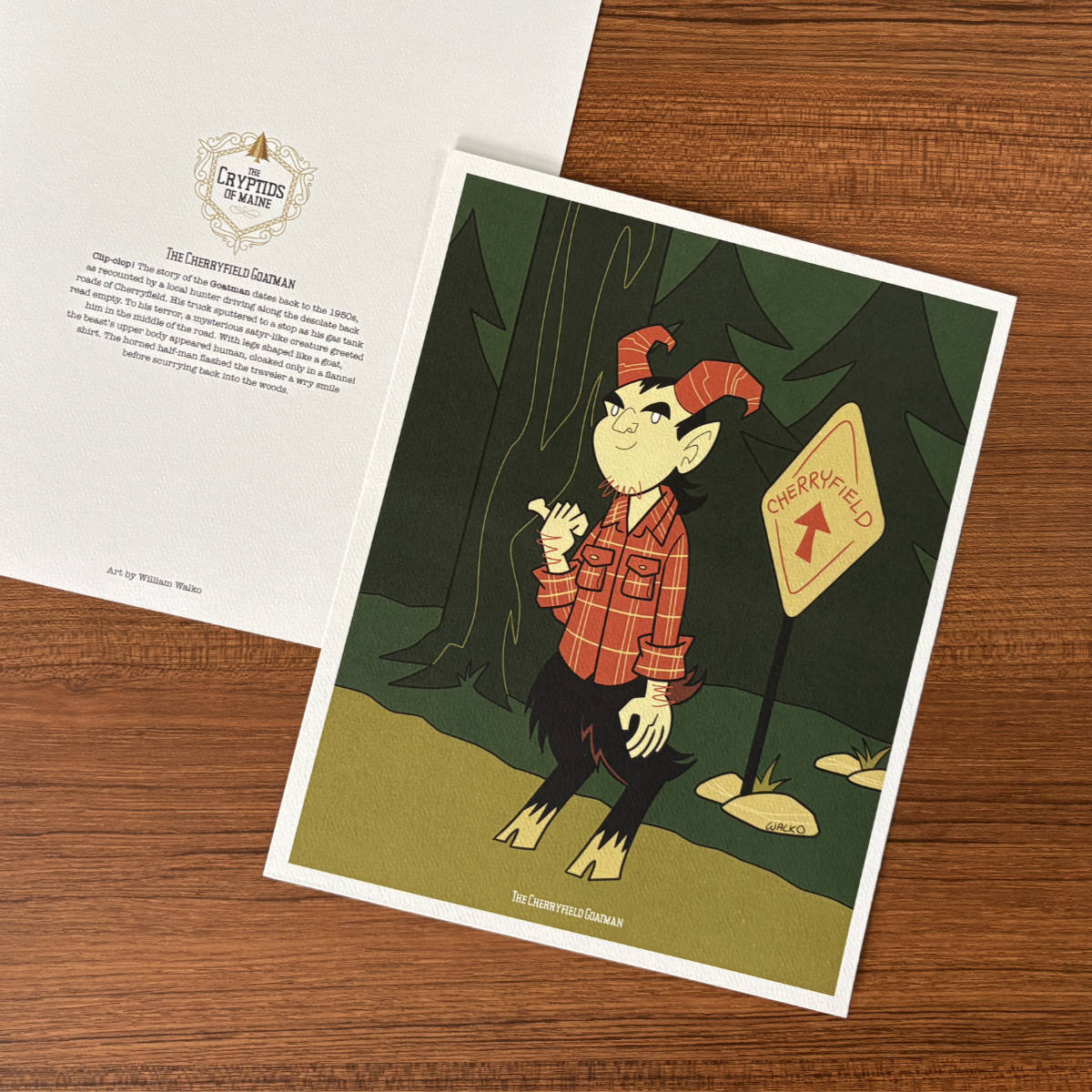 Cryptids of Maine 8x10 Print: The Cherryfield Goatman