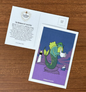 Cryptids of Maine Postcard: The Merman of Casco Bay